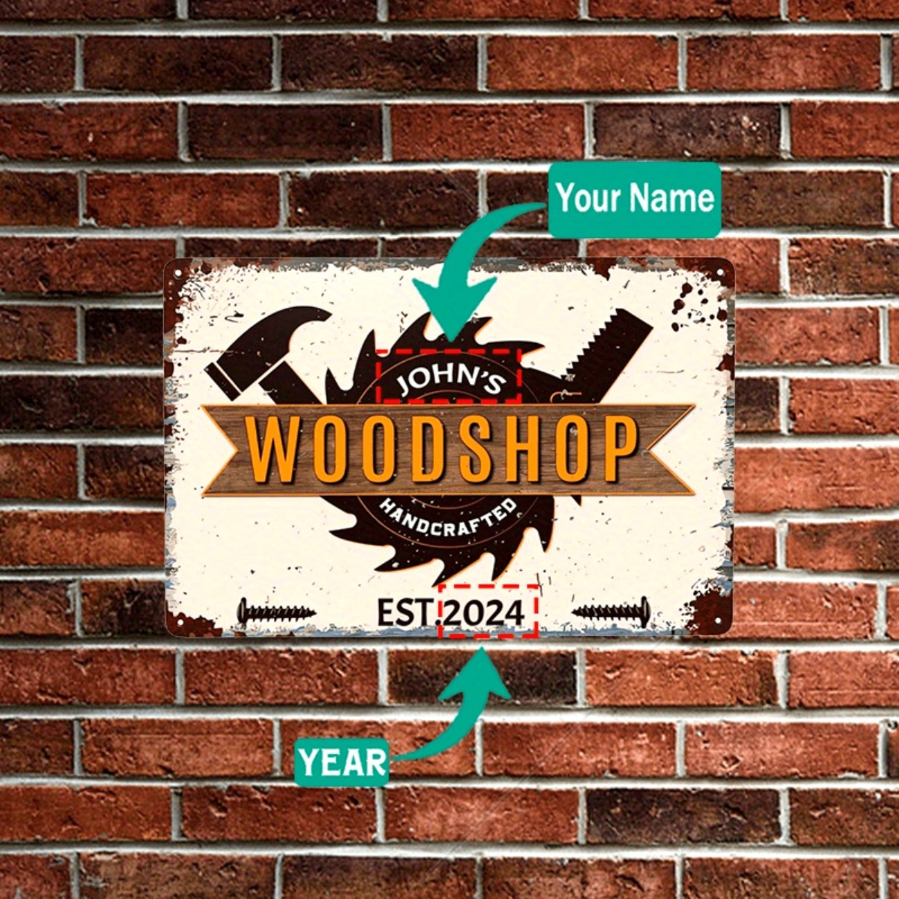 Woodworking Garage - Custom Personalized Carpenter Woodworking Aluminum Sign,