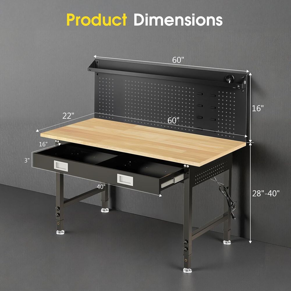 60 Adjustable Workbench with D - Woodworking Garage บทวิจารณ์และราคา