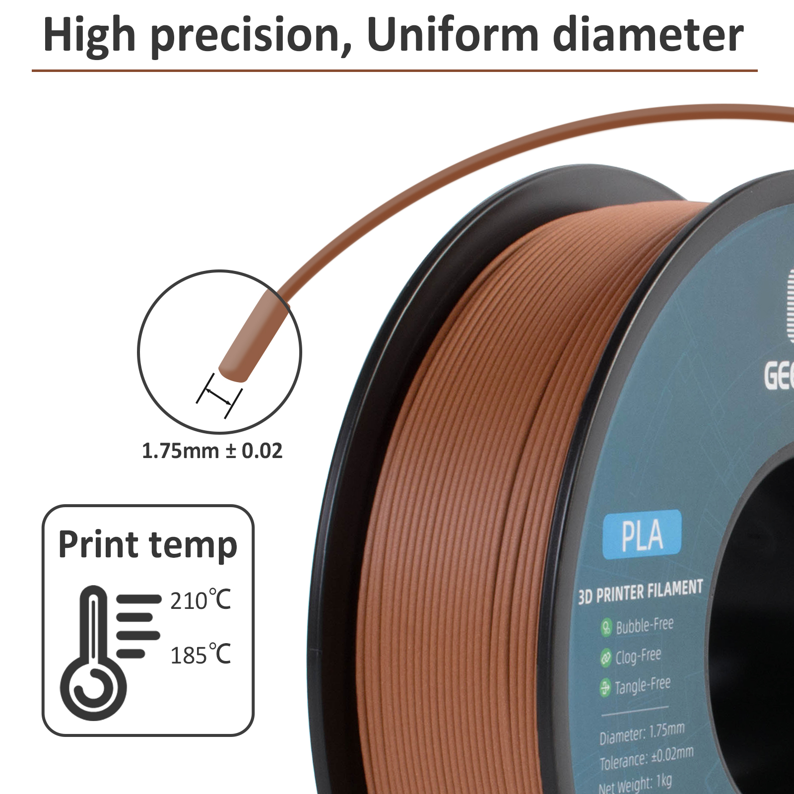Geeetech Wood PLA 1kg 1.75mm F - Woodworking Vacuum Press บทวิจารณ์และราคา