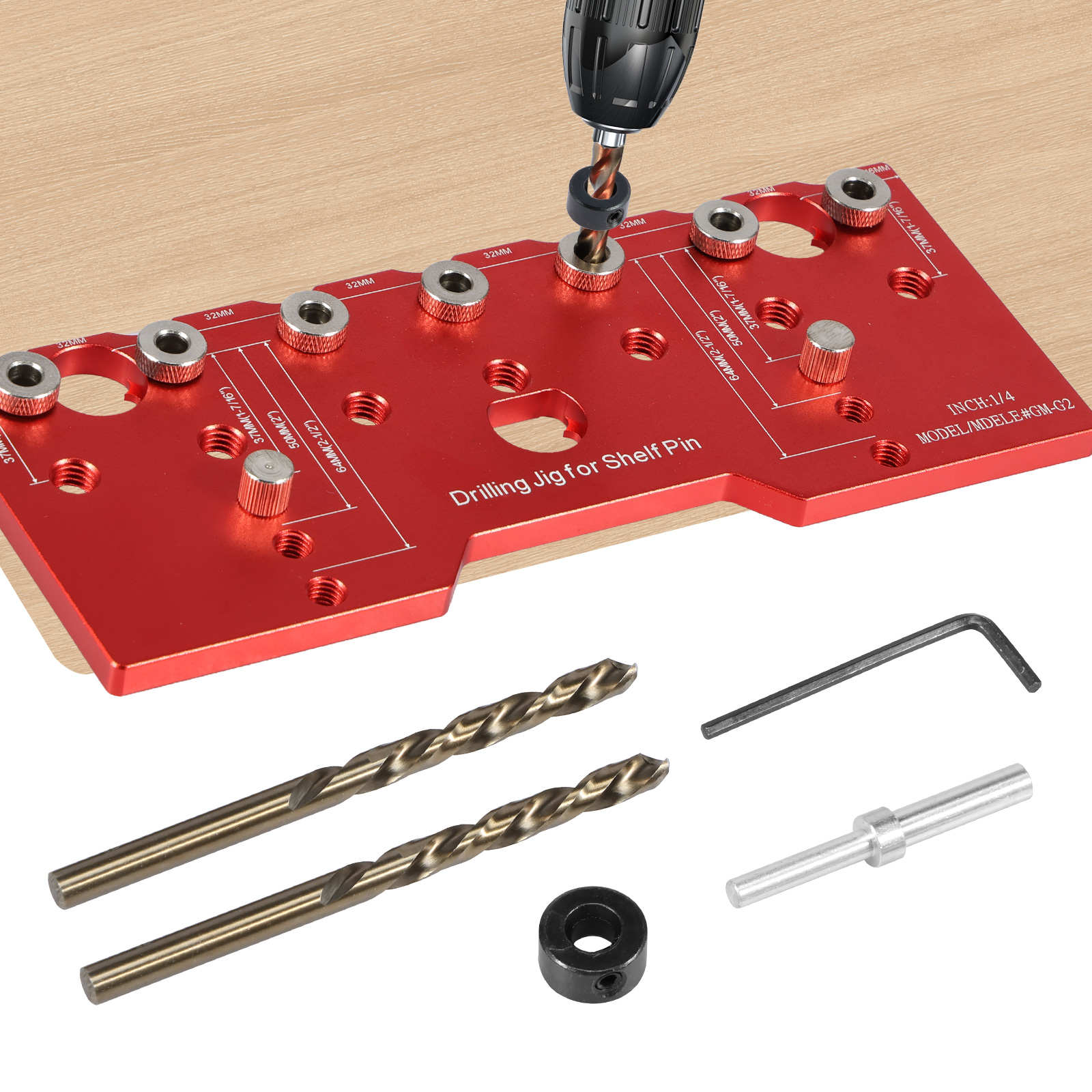 Shelf Pin Jig 1/4in Aluminum A - Woodworking Templates บทวิจารณ์และราคา