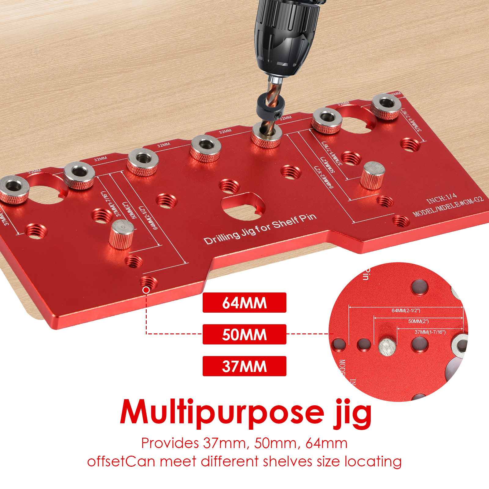 Shelf Pin Jig 1/4in Aluminum A - Woodworking Templates บทวิจารณ์และราคา
