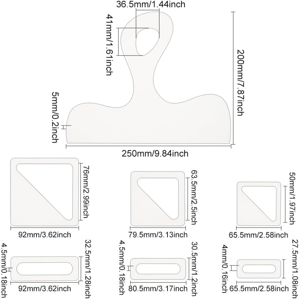 7Pcs Charcuterie Template Acry - Woodworking Templates บทวิจารณ์และราคา