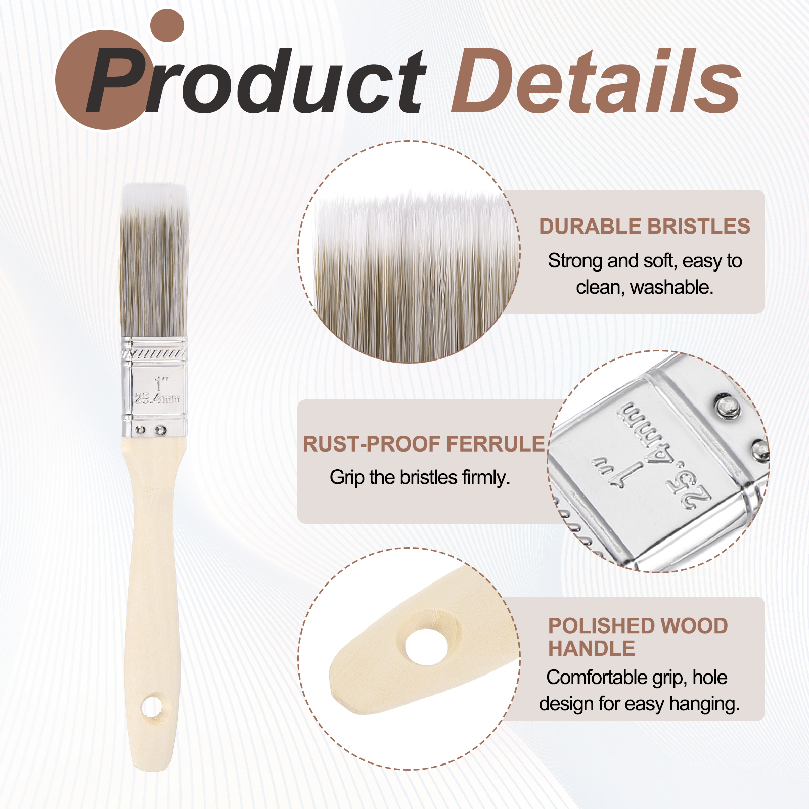 5-12Pcs Paint Brush Flat/Angle - Woodworking Oil บทวิจารณ์และราคา