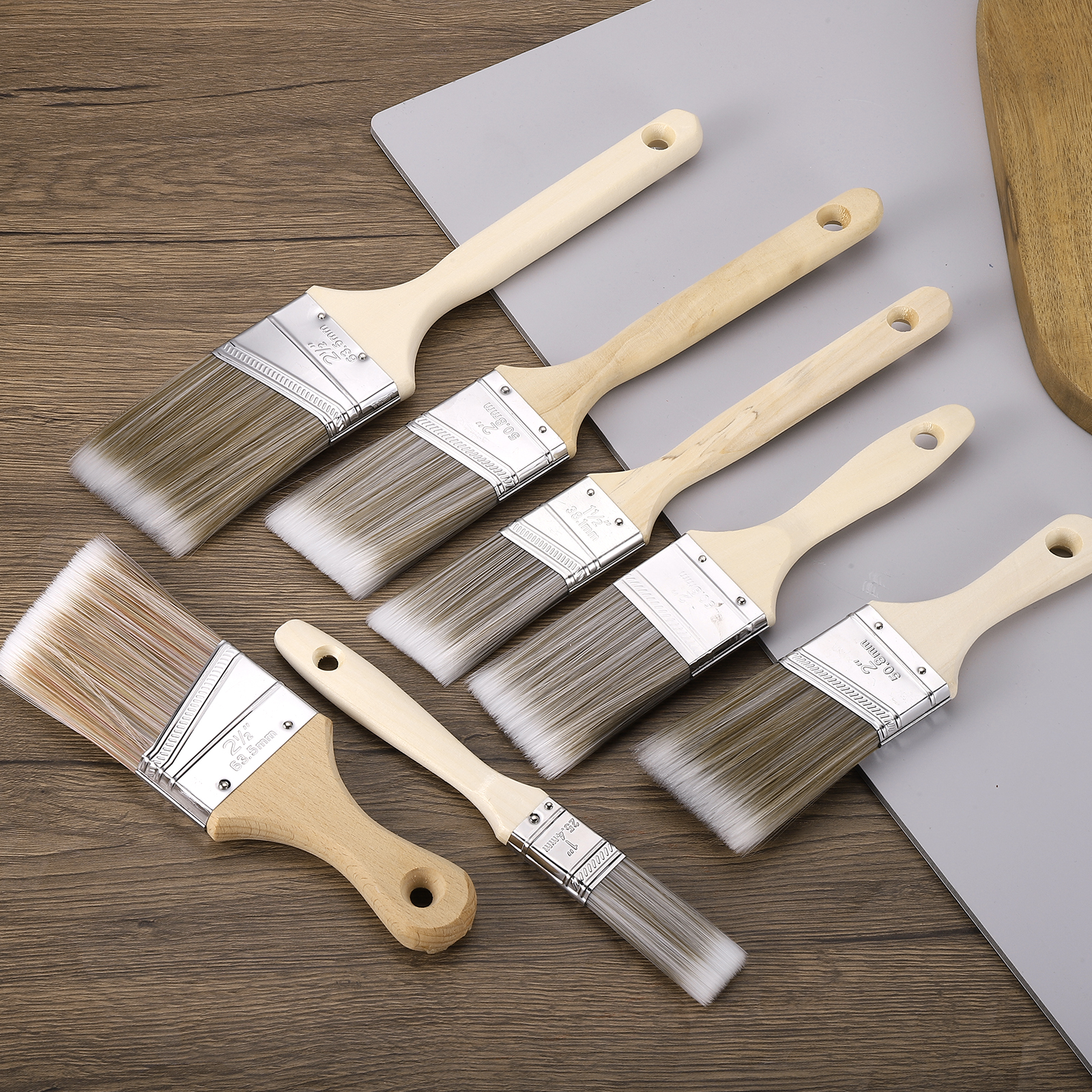 5-12Pcs Paint Brush Flat/Angle - Woodworking Oil บทวิจารณ์และราคา