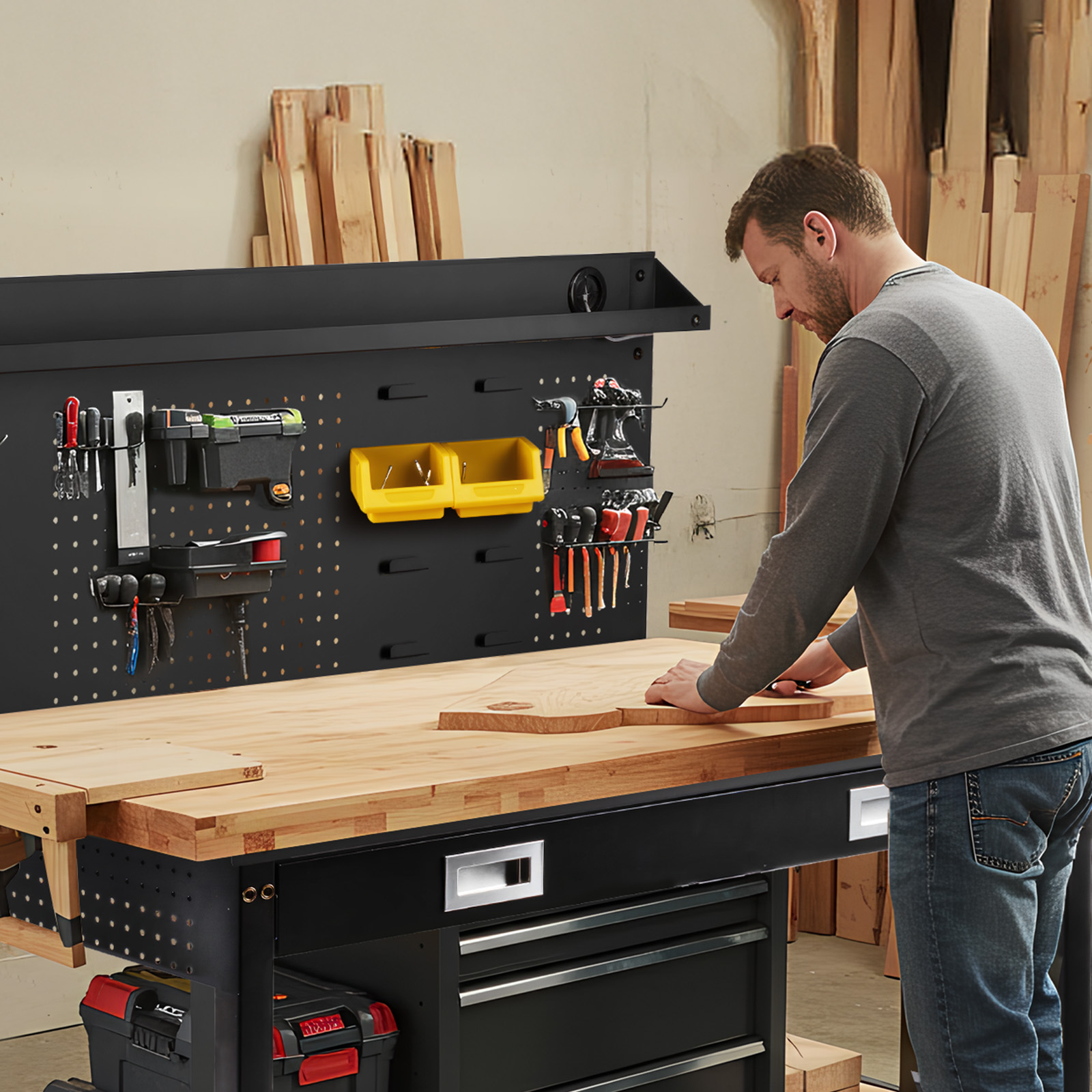 MUWOOD 60x22“ Workbench with D - Woodworking Garage บทวิจารณ์และราคา