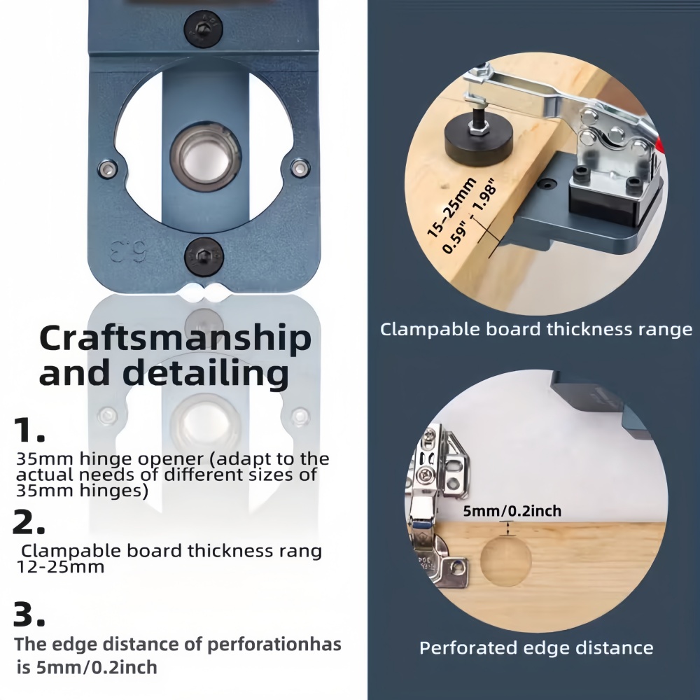 35mm Hinge Jig Kit - Adjustabl - Woodworking Templates บทวิจารณ์และราคา