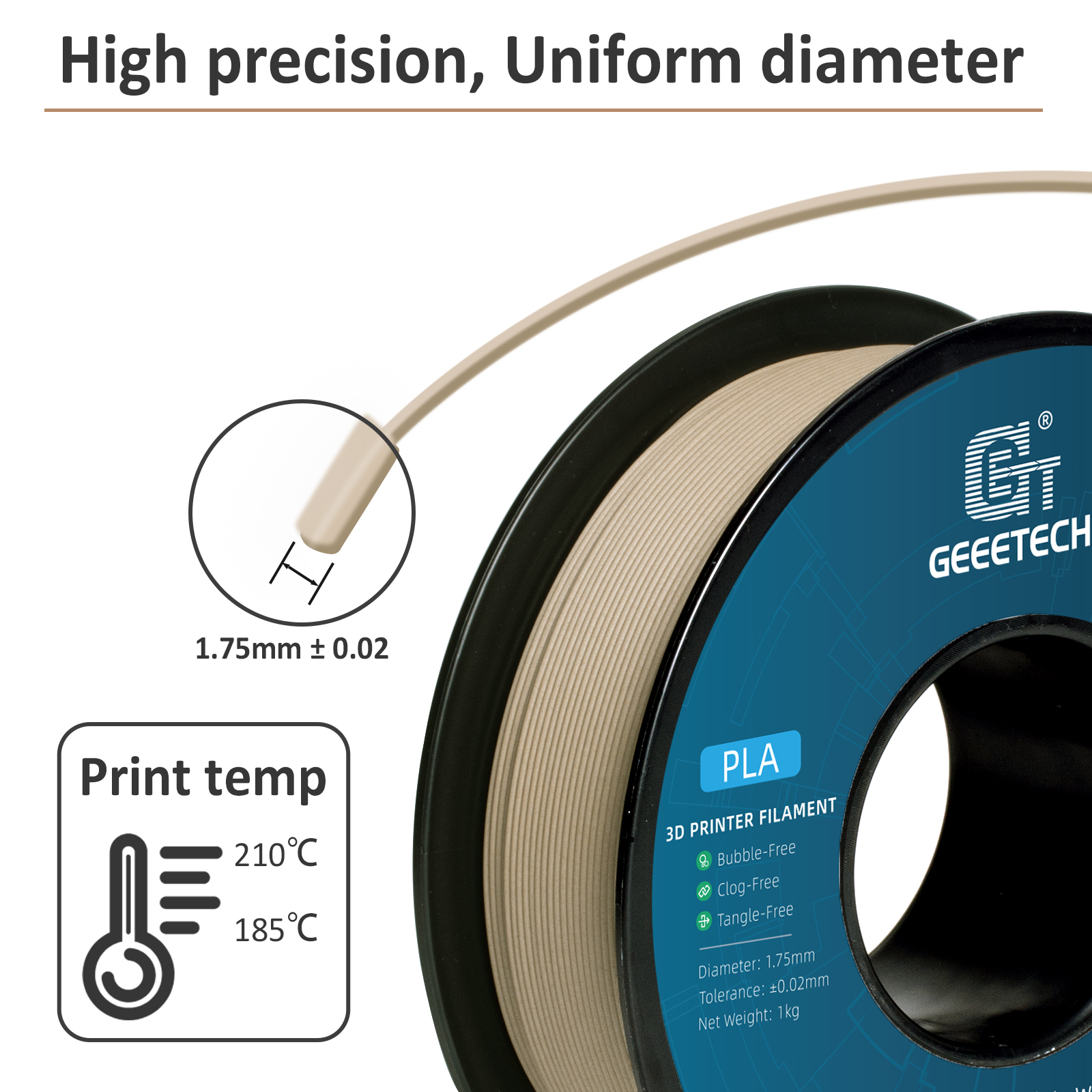 Geeetech Wood PLA 5kg 1.75mm F - Woodworking Vacuum Press บทวิจารณ์และราคา