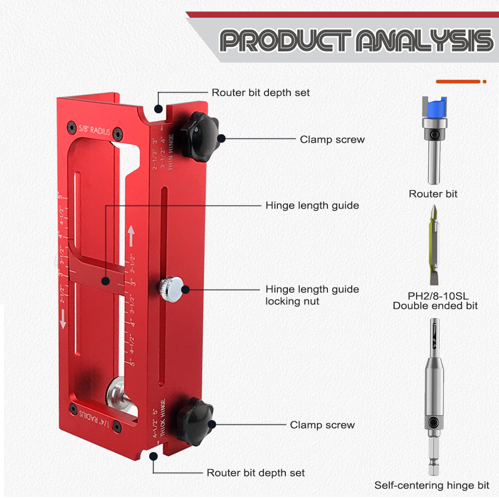 Door Hinge Latch Install Jig K - Woodworking Templates บทวิจารณ์และราคา