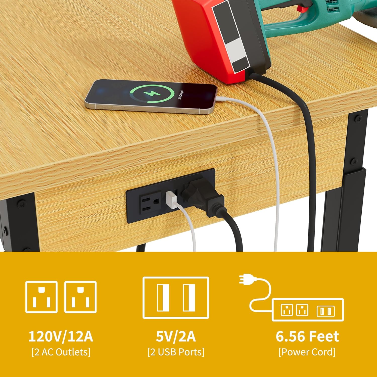 Work Bench With Wheels Pegboar - Woodworking Garage บทวิจารณ์และราคา