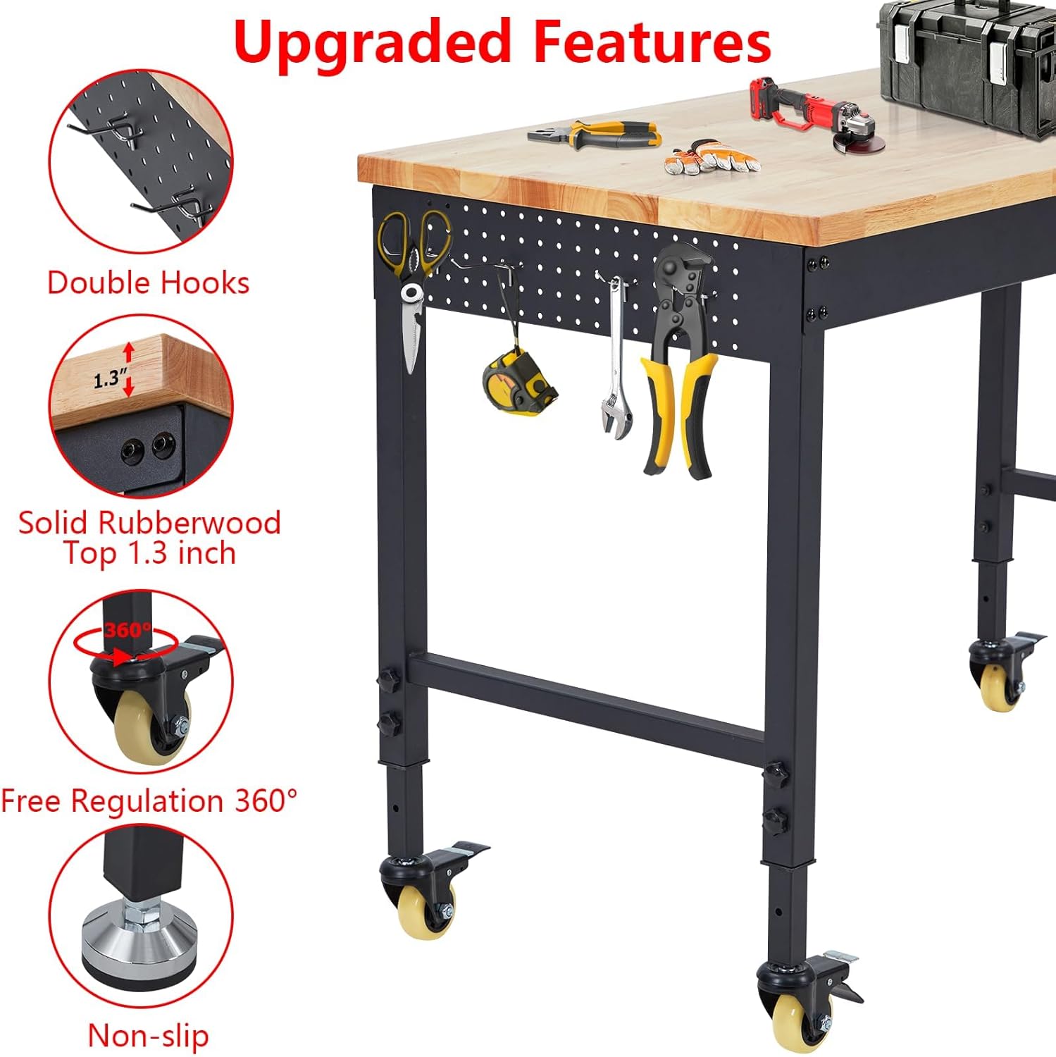 Adjustable Workbench for Garag - Woodworking Garage บทวิจารณ์และราคา