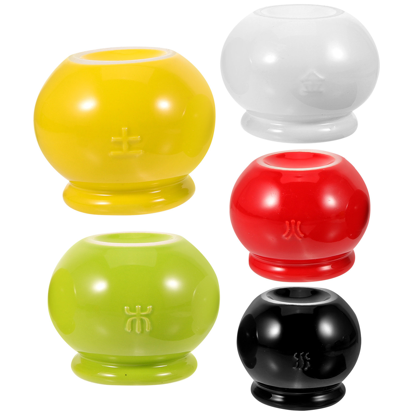 5Pcs Ceramic Cupping Cups Fire - Vacuum Woodworking บทวิจารณ์และราคา