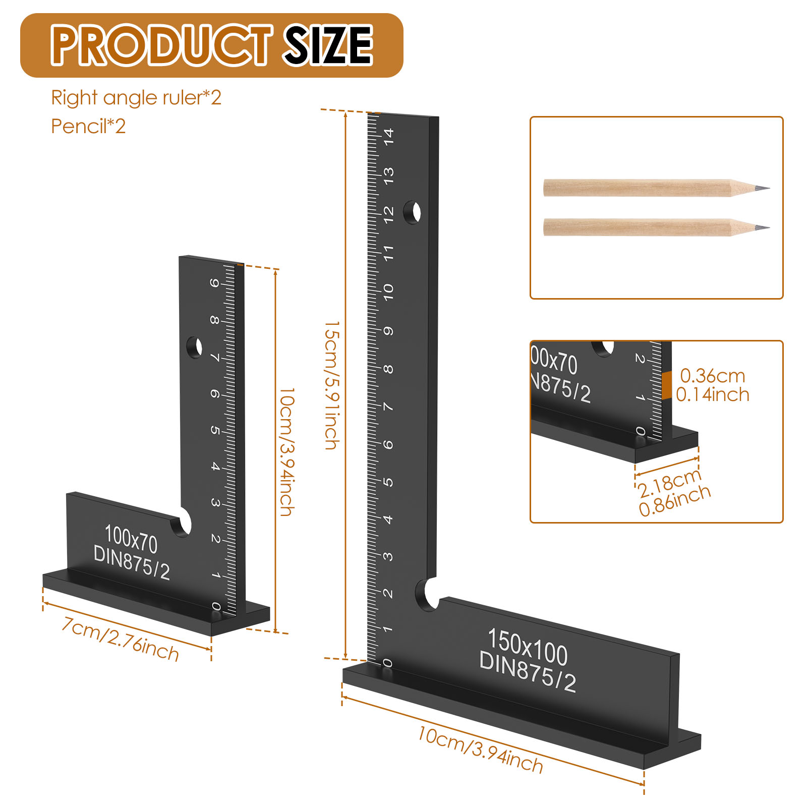 2Pcs Engineer Square Ruler Por - Woodworking For Engineers บทวิจารณ์และราคา