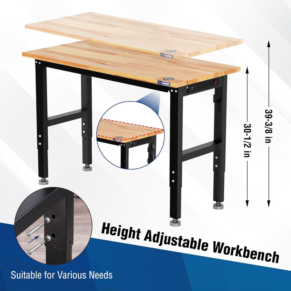 Garage Workbench, 48X22 Adjust - Woodworking Garage บทวิจารณ์และราคา