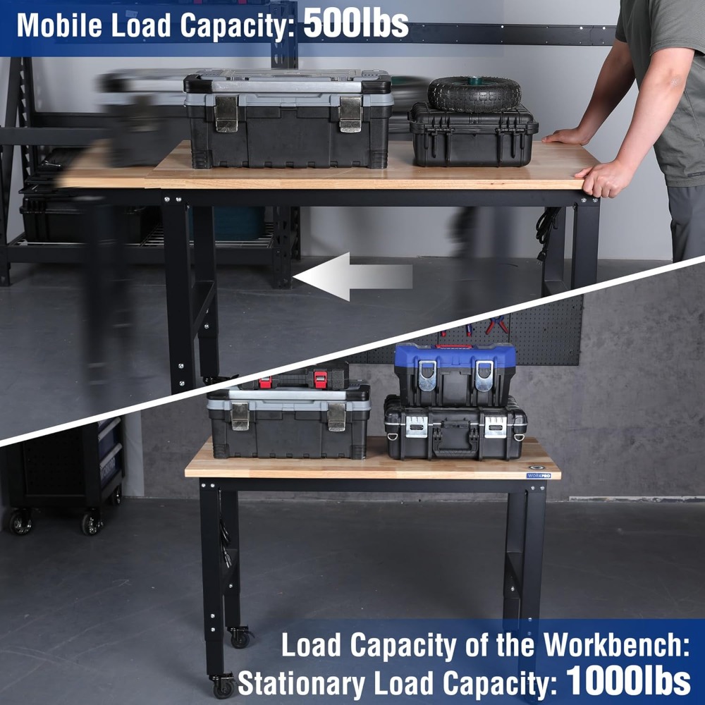 Garage Workbench, 48X22 Adjust - Woodworking Garage บทวิจารณ์และราคา