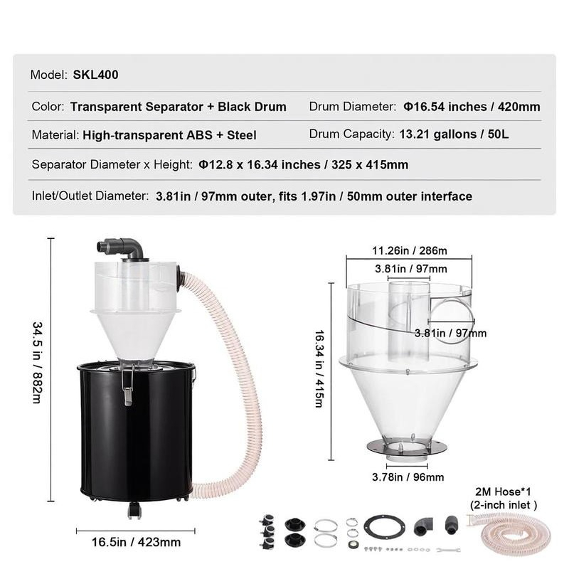 Particle Interceptor 13.21 Gal - Vacuum Woodworking บทวิจารณ์และราคา
