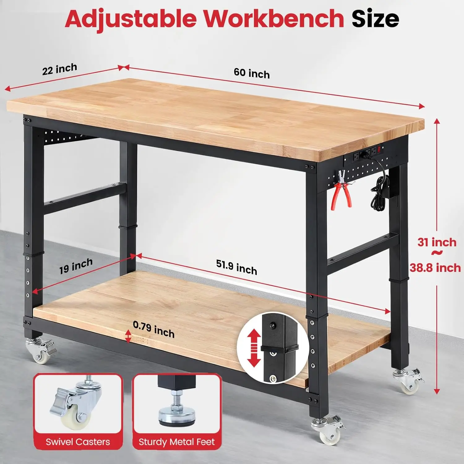 ENJOYWOOD Work Table for Garag - Woodworking Garage บทวิจารณ์และราคา
