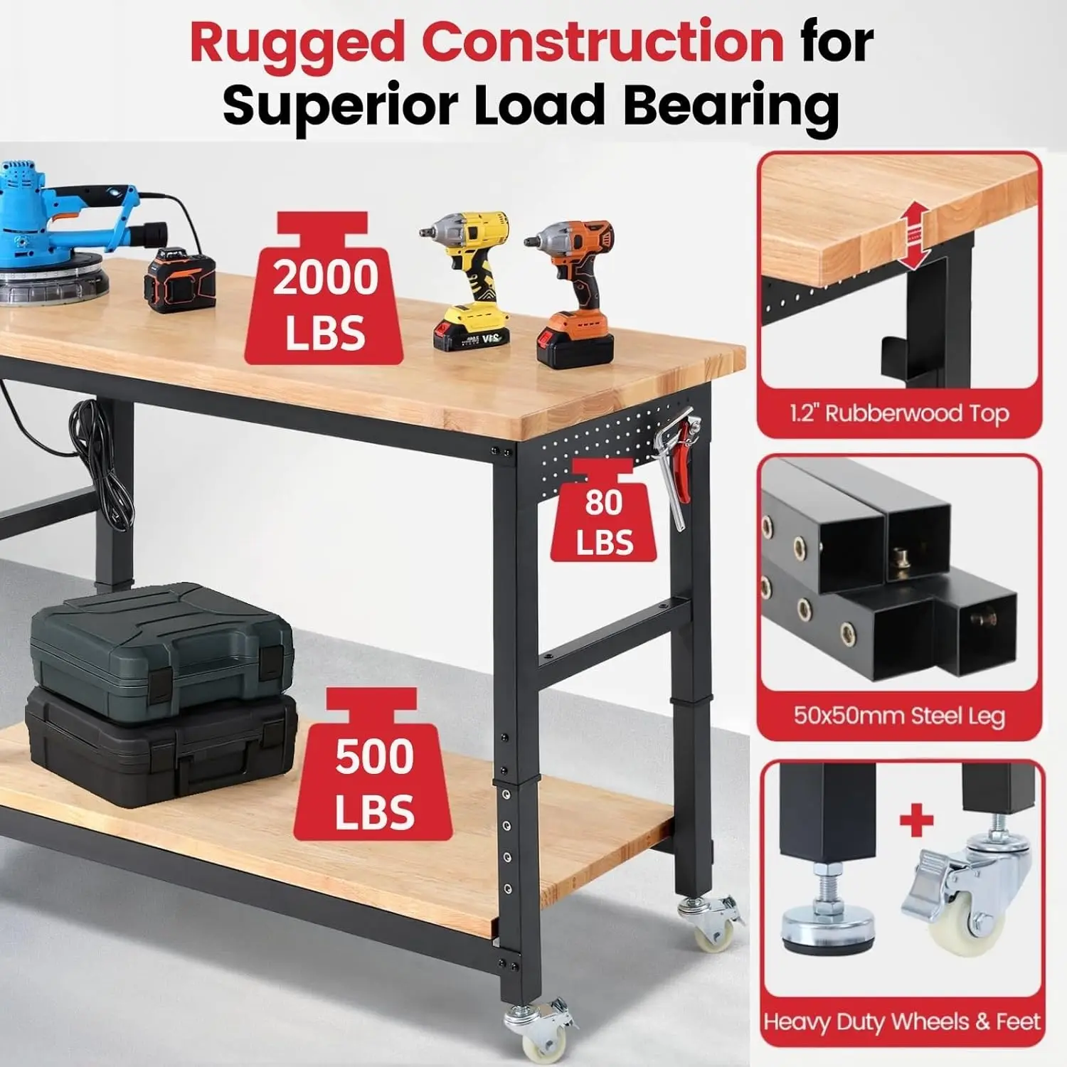 ENJOYWOOD Work Table for Garag - Woodworking Garage บทวิจารณ์และราคา