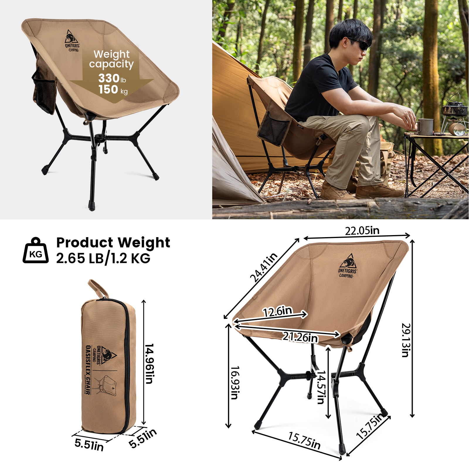 OneTigris OasisFlex Camping Ch - Woodworking Outdoor Furniture บทวิจารณ์และราคา