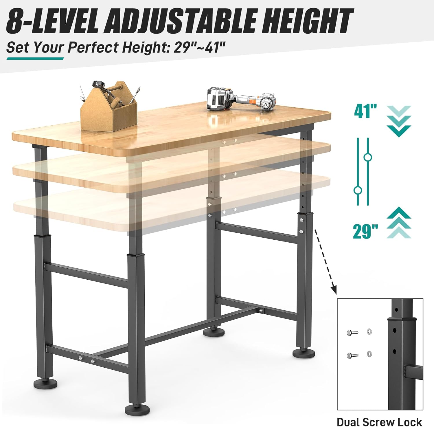 Adjustable Height Work Table G - Woodworking Garage บทวิจารณ์และราคา