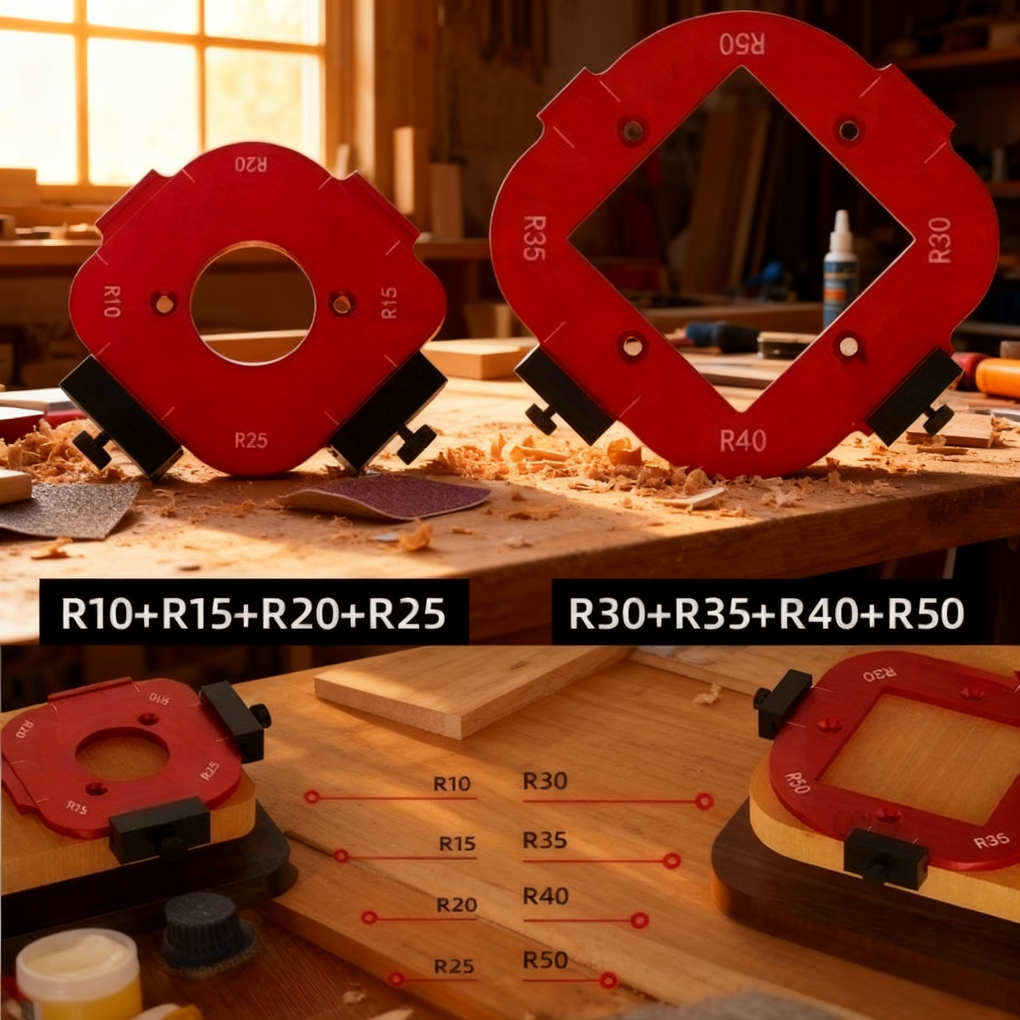 2pcs Woodworking Router Corner - Woodworking Templates บทวิจารณ์และราคา